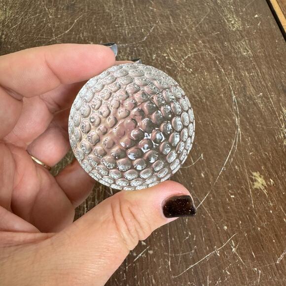 Vintage Solid Clear Glass Dimpled Golf‎ Ball 2 1/2" Paperweight - Picture 4 of 8